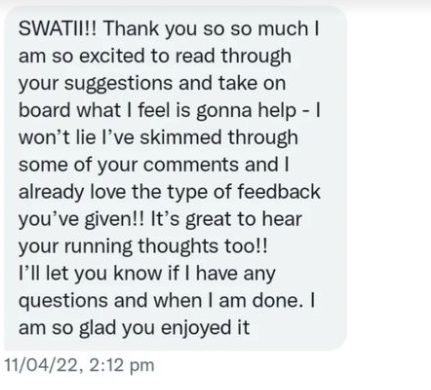 swati hegde testimonial romance author coach editor